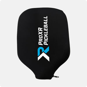 black pickleball paddle cover with blue and white ProXR Pickleball logo