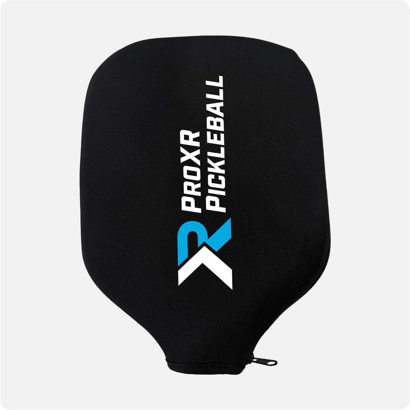 black pickleball paddle cover with blue and white ProXR Pickleball logo